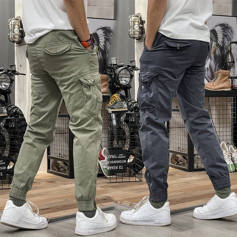 Pantaloni Cargo Blu Scuro Multitasche