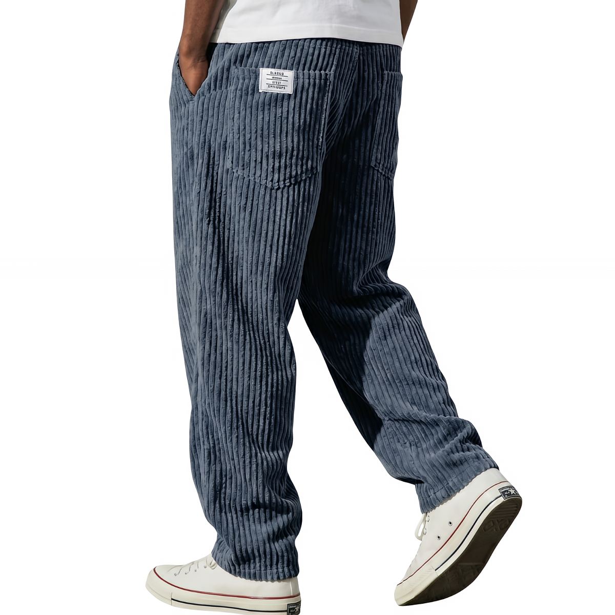 Pantaloni in velluto a costine con vita elasticizzata
