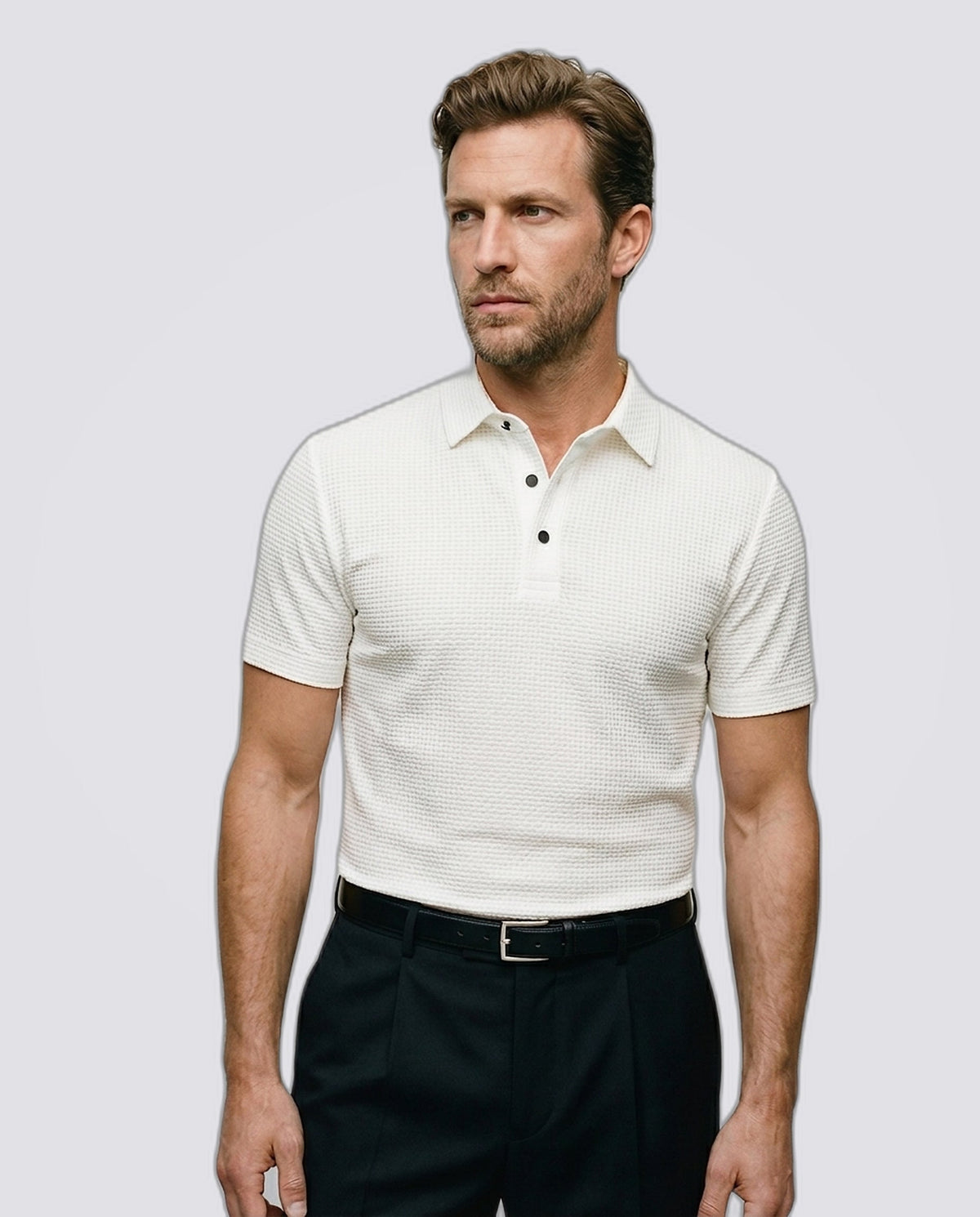 Polo in tessuto elasticizzato fresco