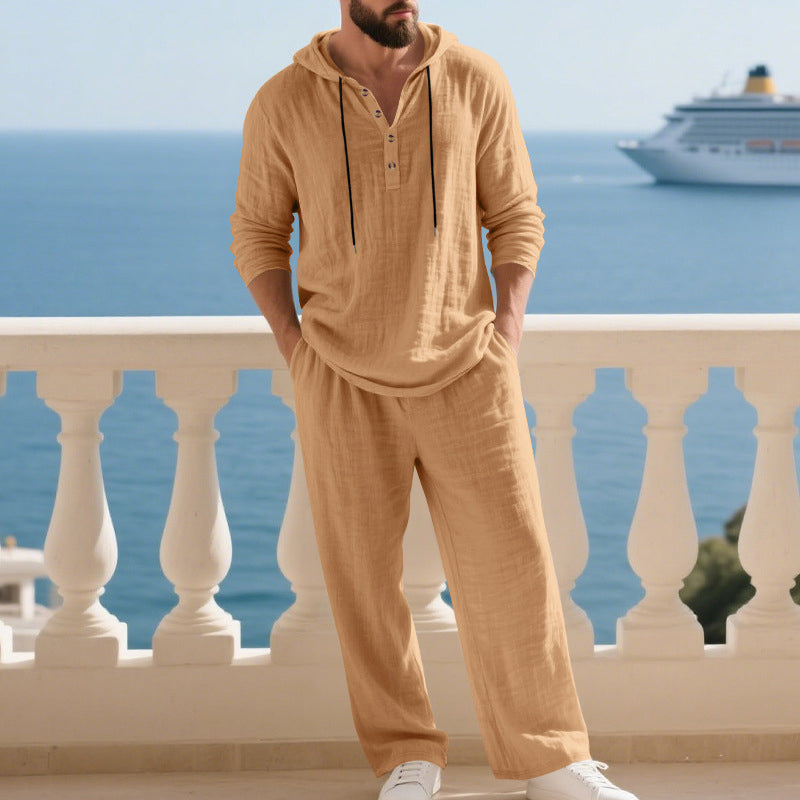 Completo Casual in Lino Premium: Felpa e Pantaloni