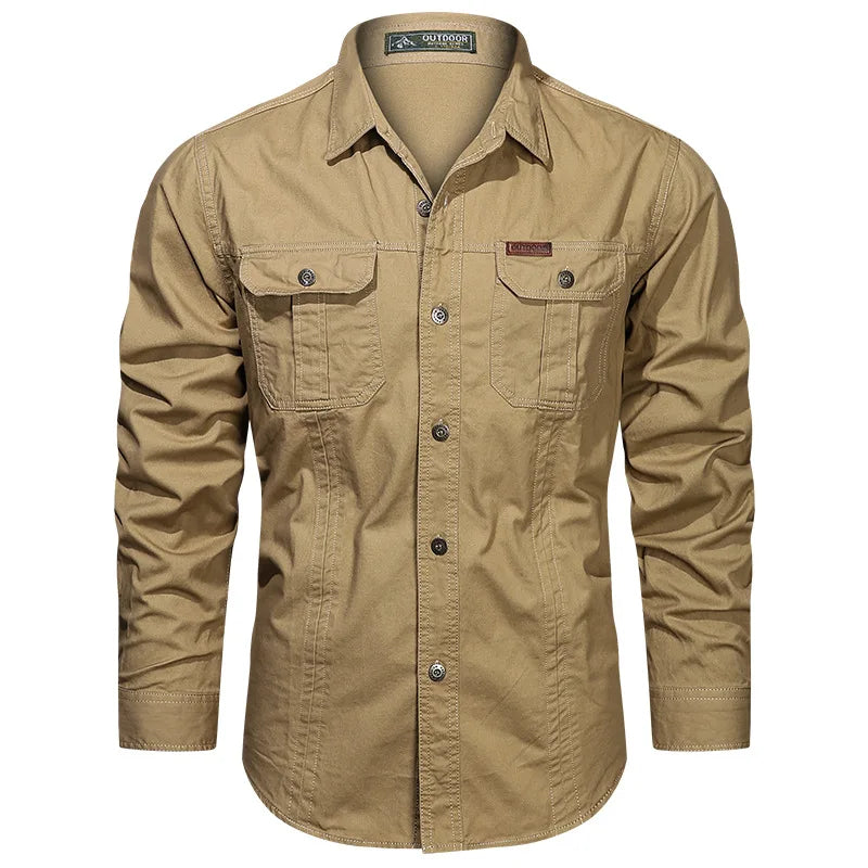 Camicia di cotone a maniche lunghe