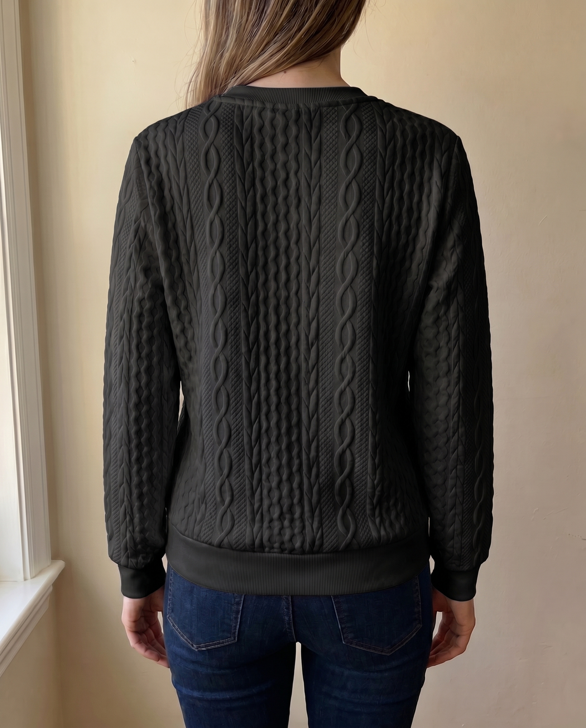 Felpa con cerniera e trama in rilievo – Elegante e comoda