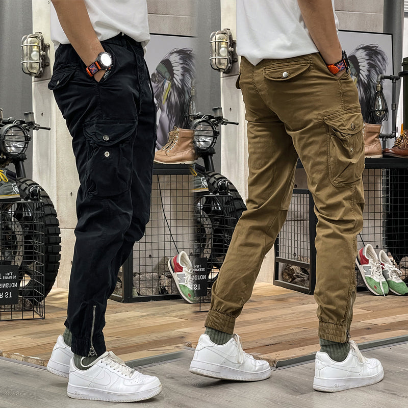 Pantaloni Cargo Blu Scuro Multitasche