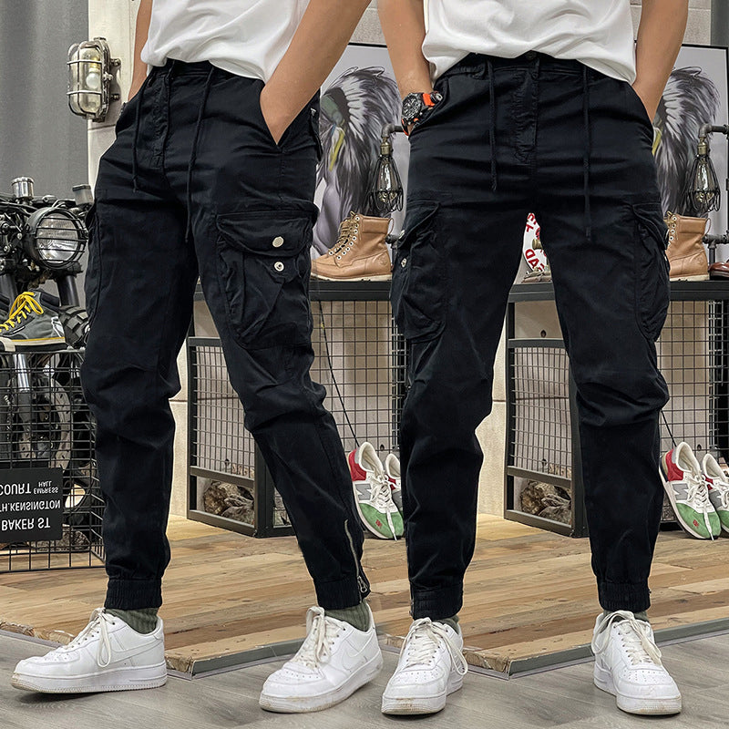 Pantaloni Cargo Blu Scuro Multitasche