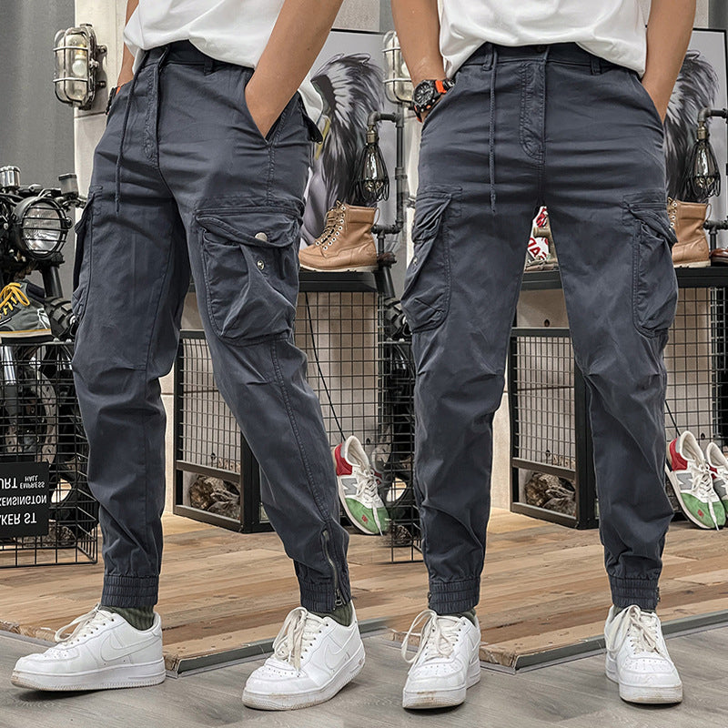 Pantaloni Cargo Blu Scuro Multitasche
