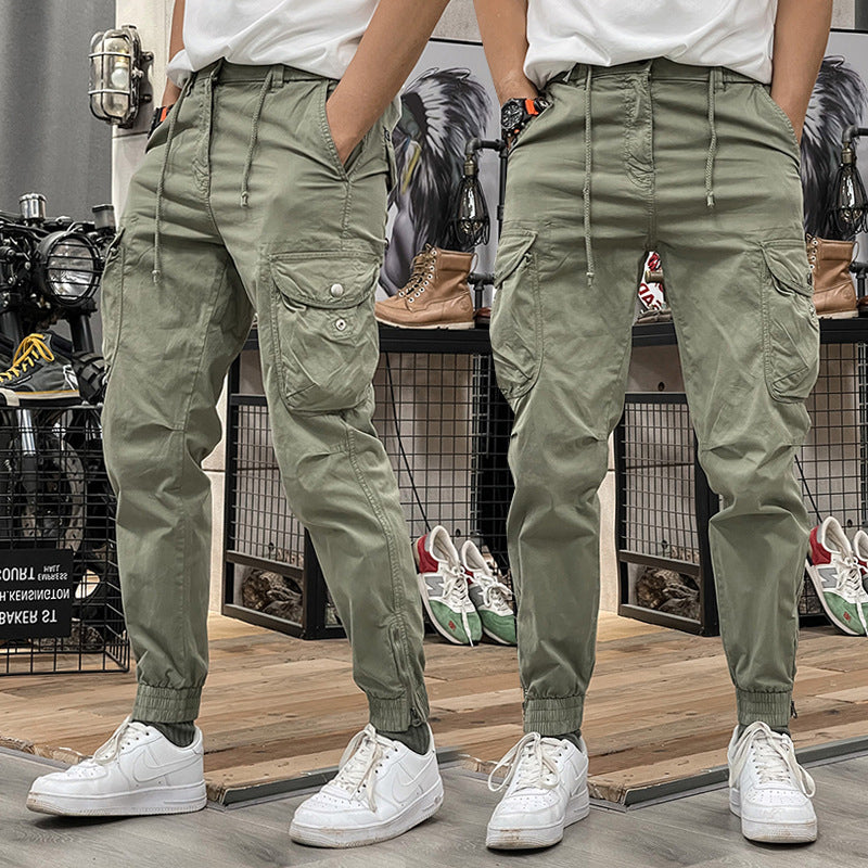 Pantaloni Cargo Blu Scuro Multitasche
