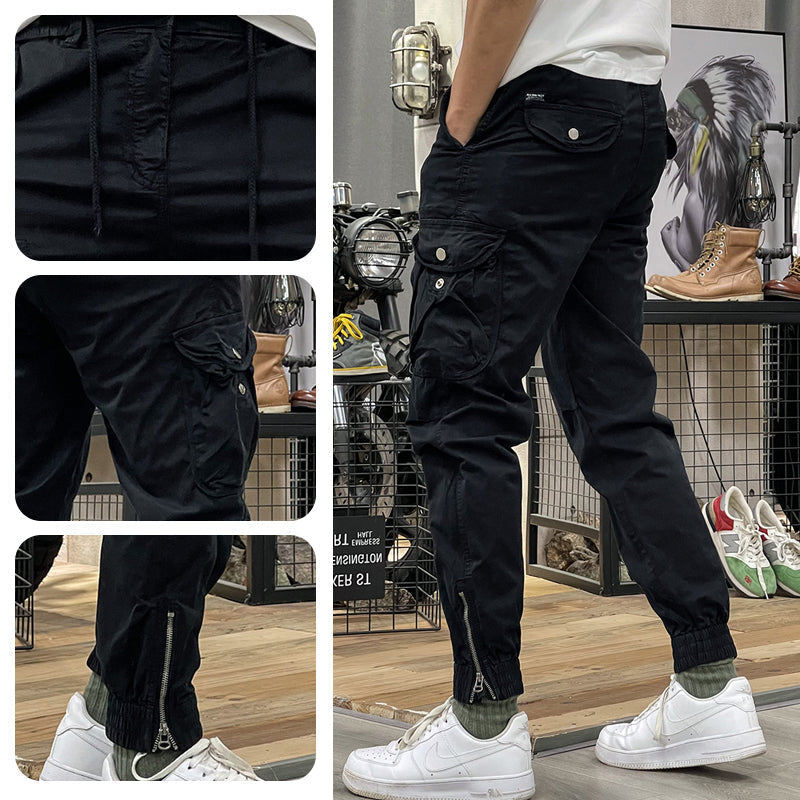 Pantaloni Cargo Blu Scuro Multitasche