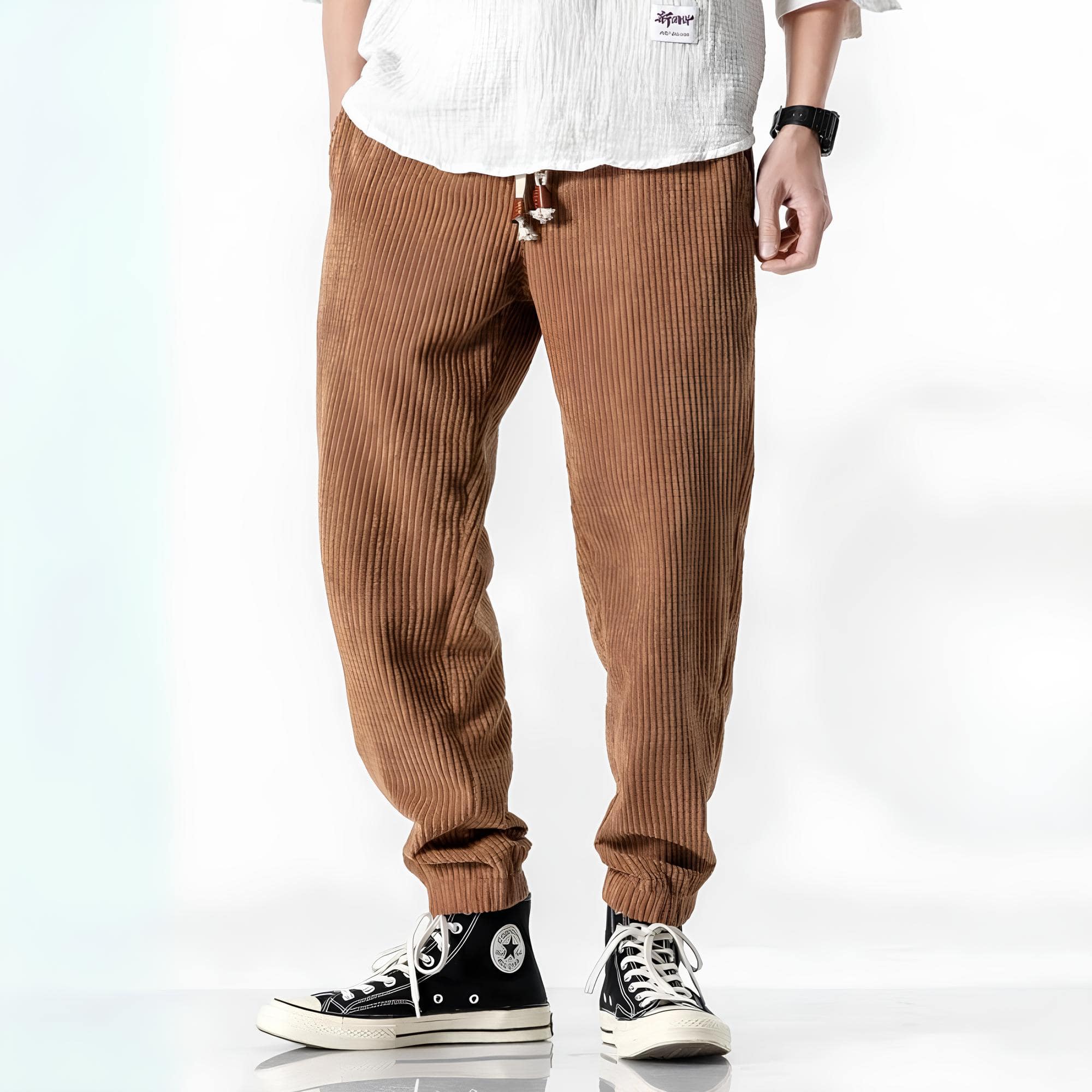 Pantaloni da Jogging in Velluto a Coste Oversize