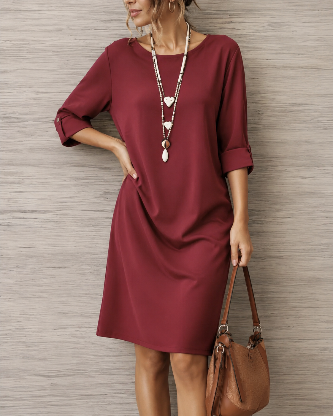 Sabine | Abito midi fluido con effetto pancia piatta