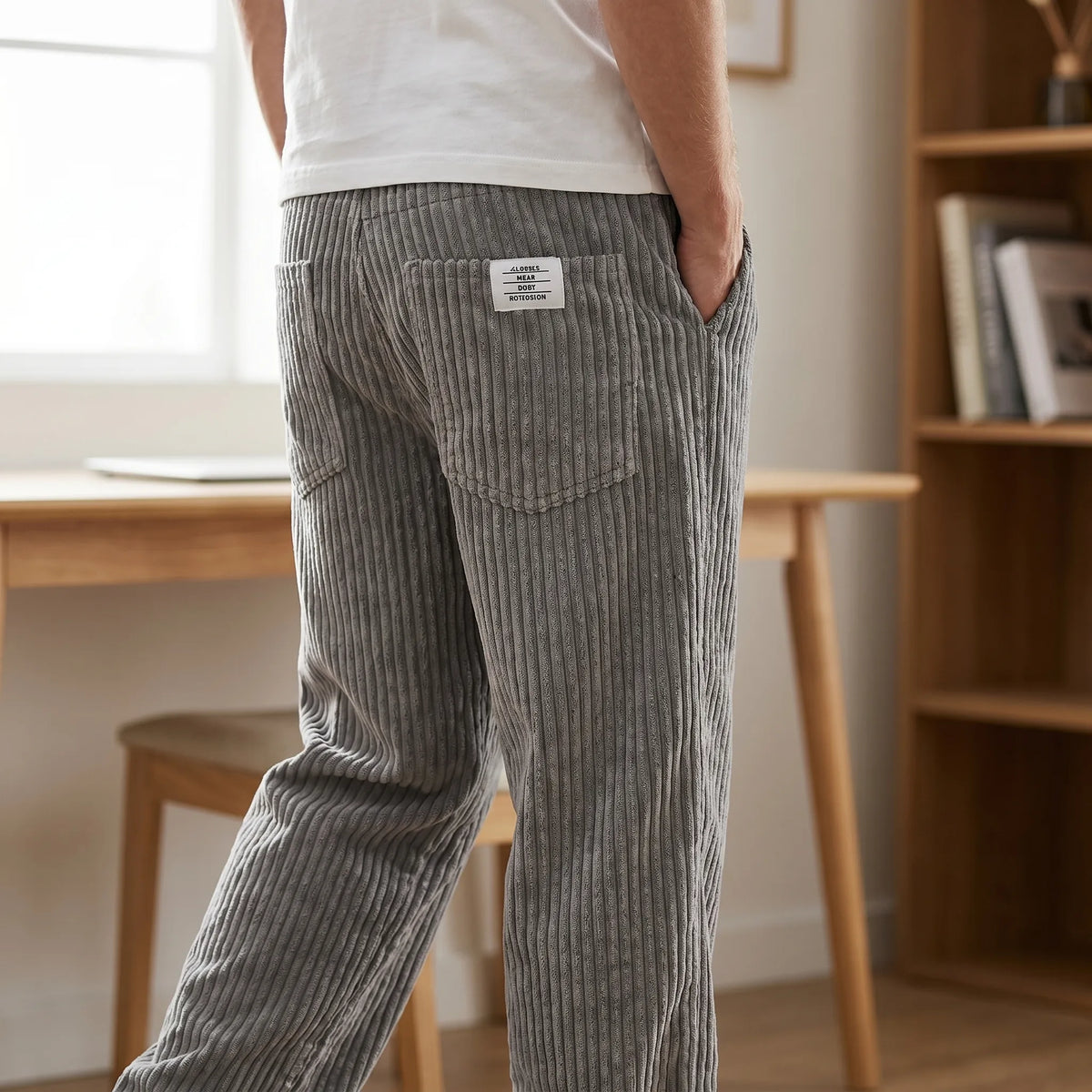 Pantaloni in velluto a costine con vita elasticizzata