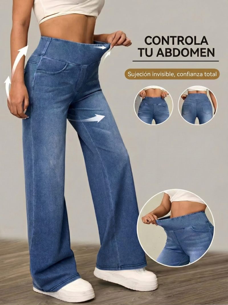 Pantaloni larghi con controllo della pancia.