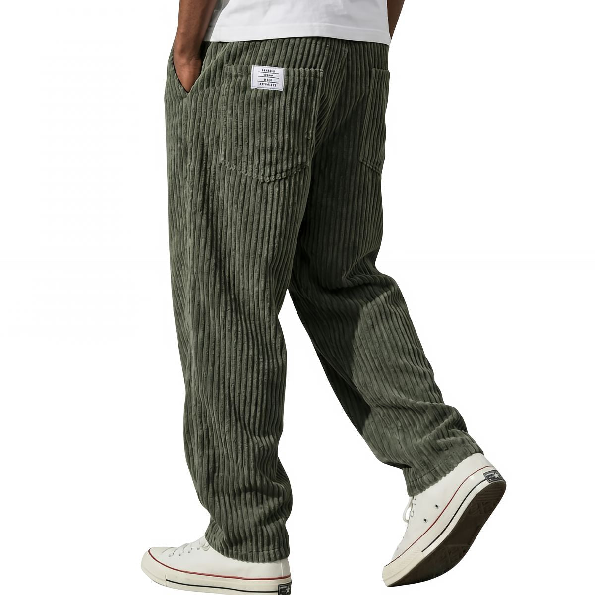 Pantaloni in velluto a costine con vita elasticizzata