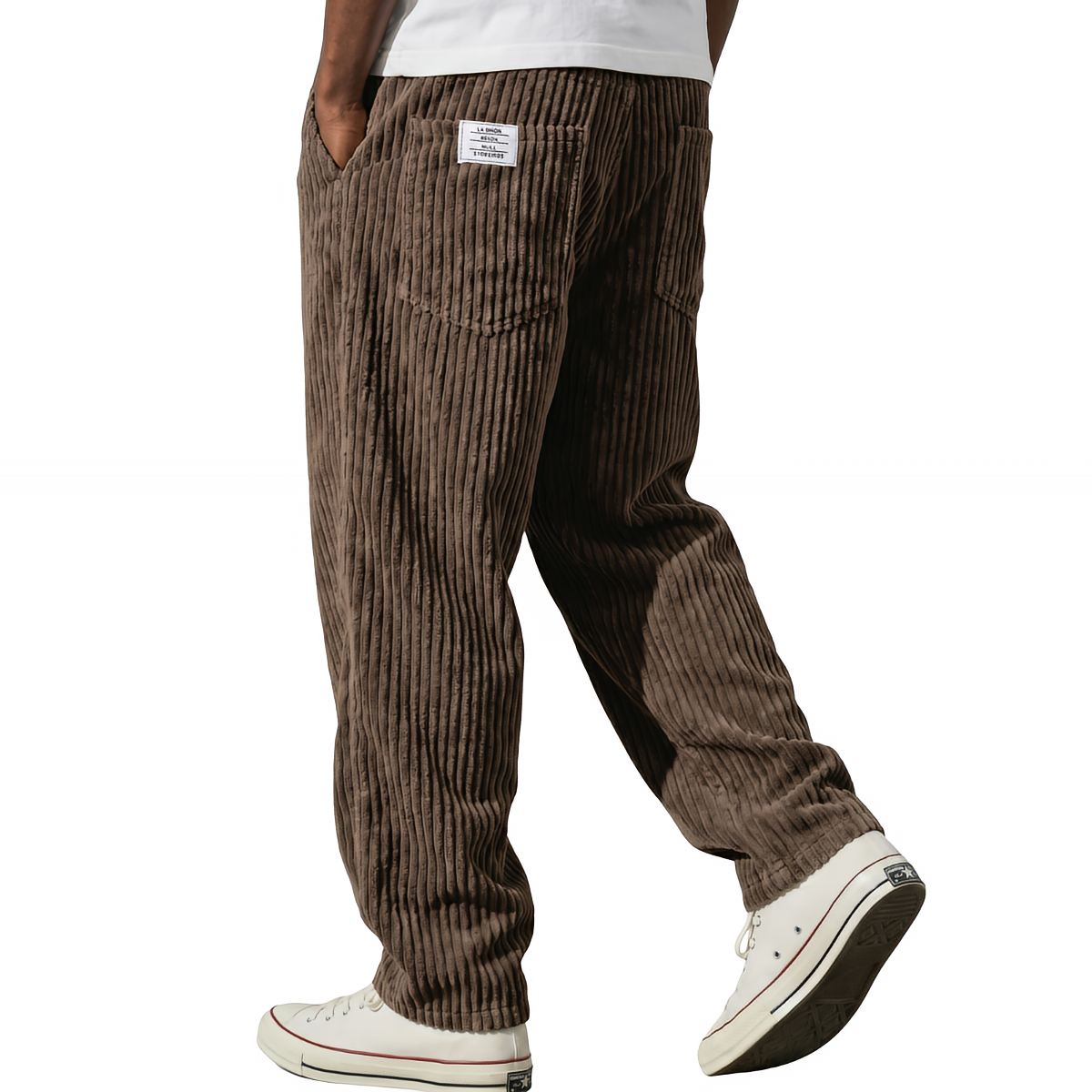 Pantaloni in velluto a costine con vita elasticizzata