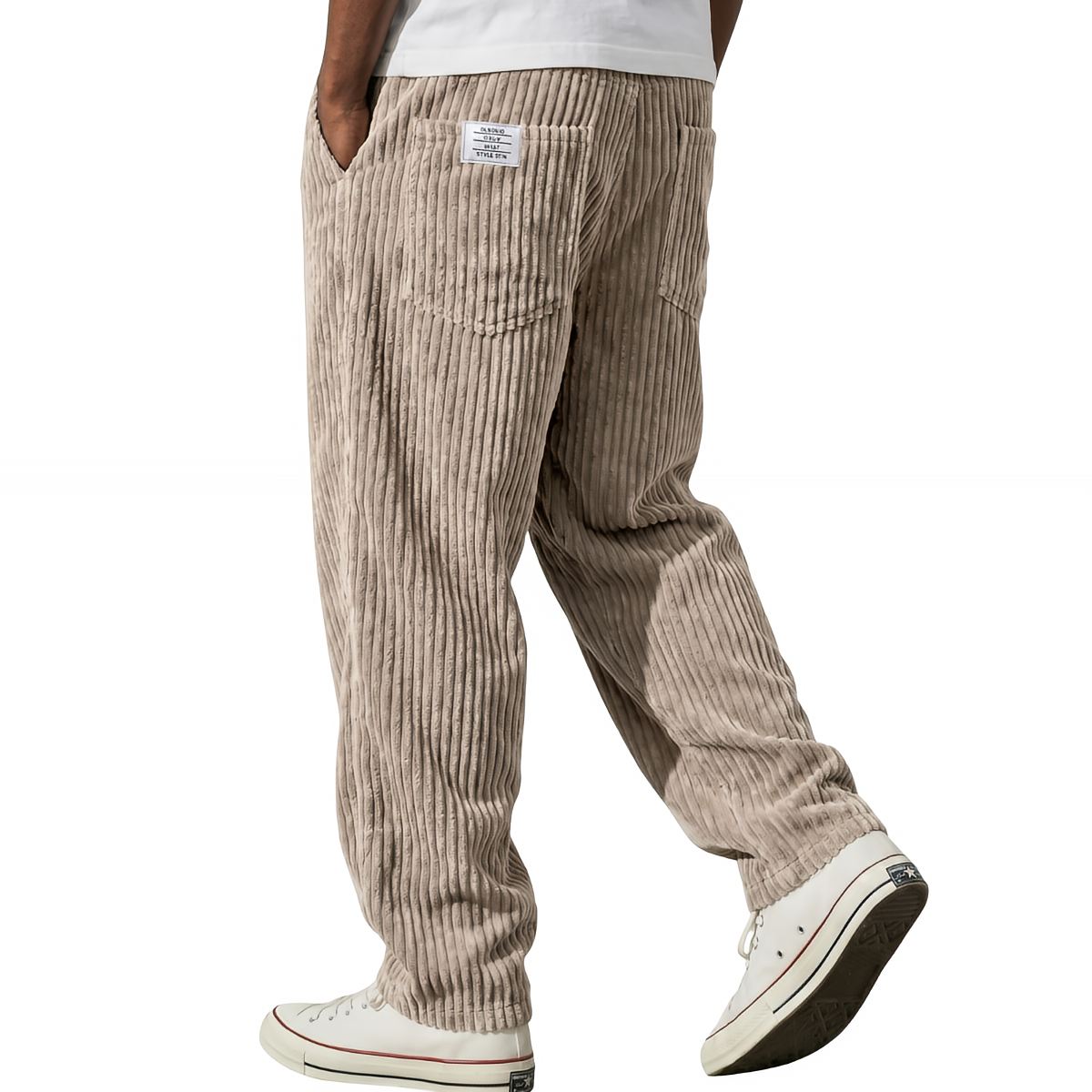 Pantaloni in velluto a costine con vita elasticizzata