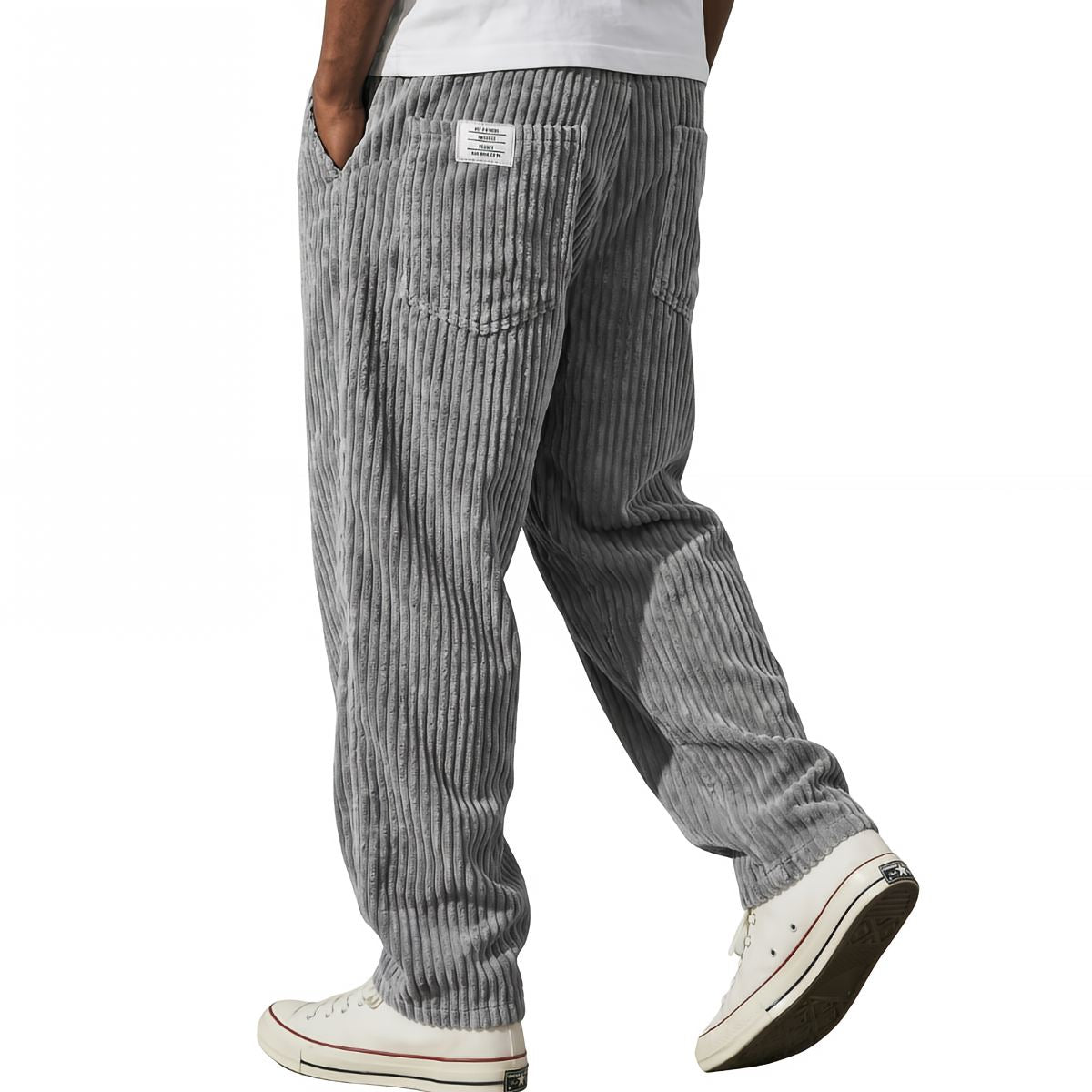 Pantaloni in velluto a costine con vita elasticizzata
