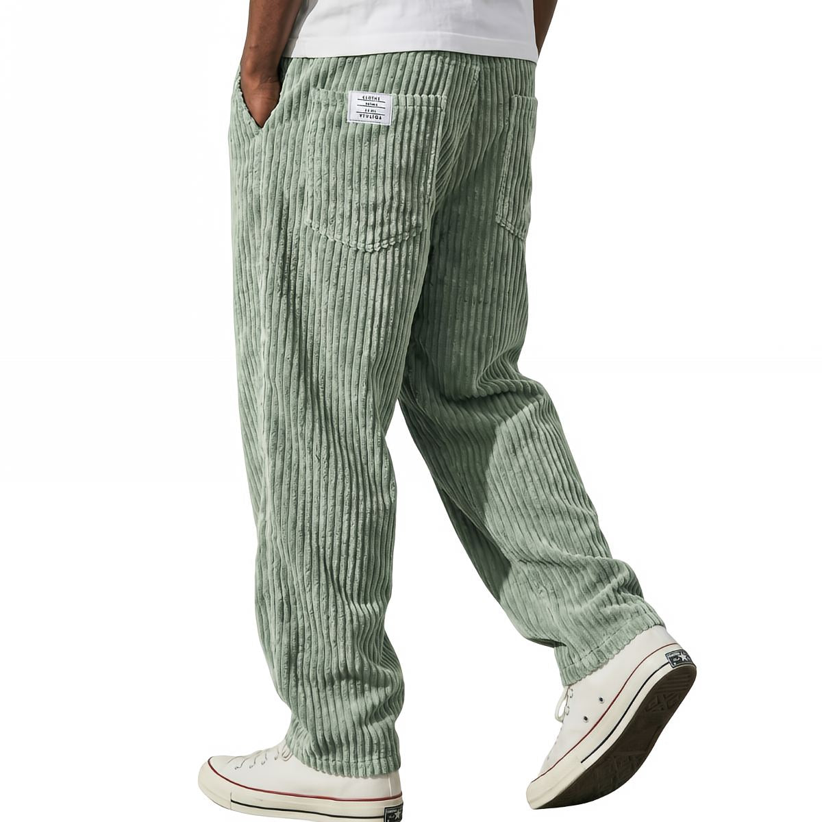 Pantaloni in velluto a costine con vita elasticizzata