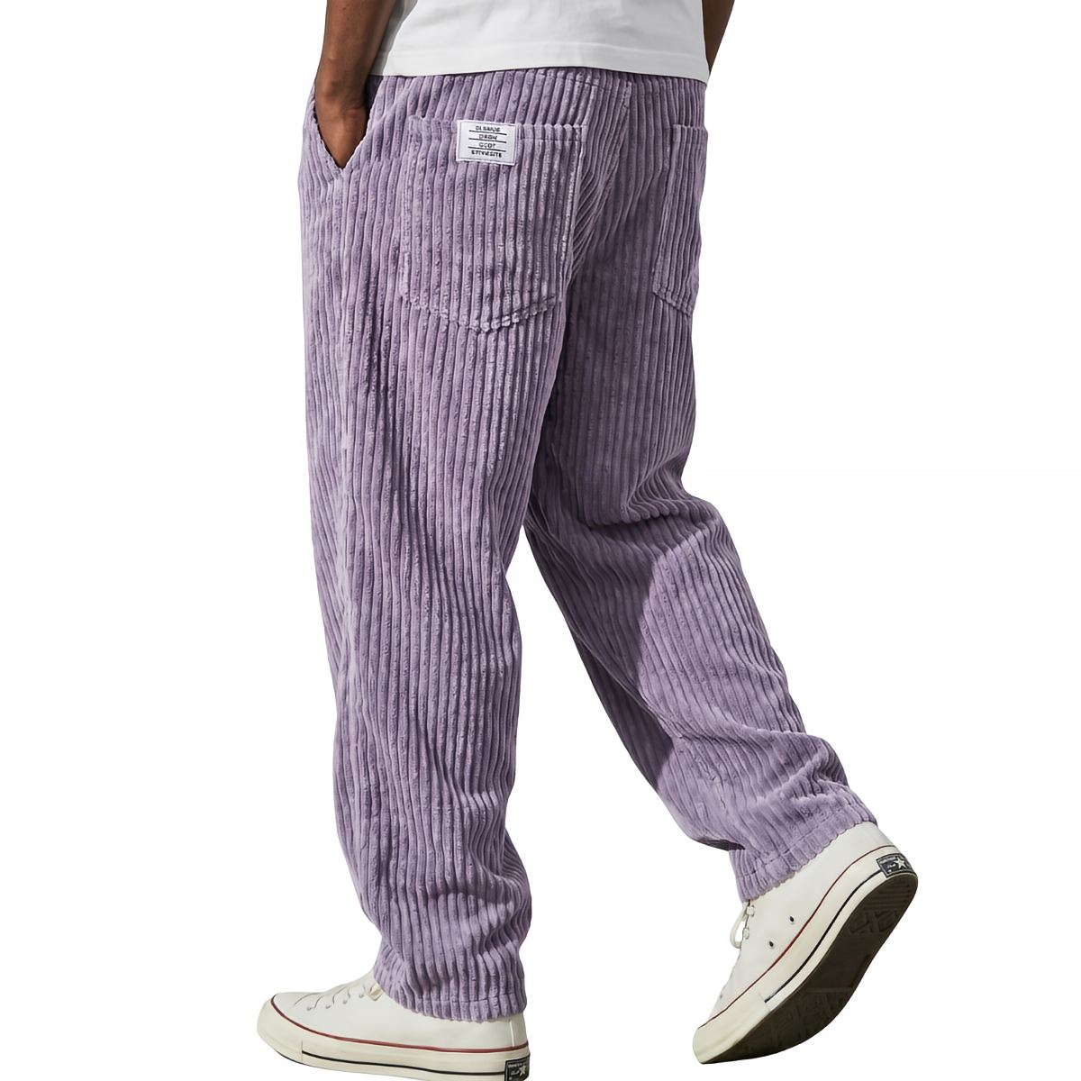 Pantaloni in velluto a costine con vita elasticizzata