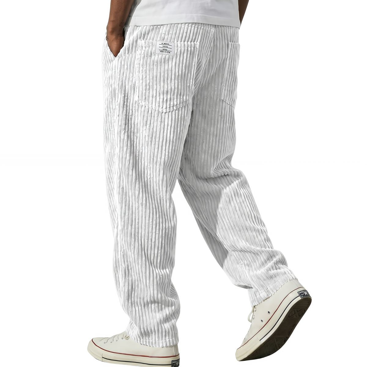 Pantaloni in velluto a costine con vita elasticizzata