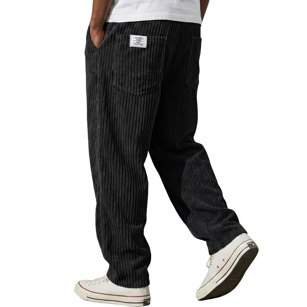 Pantaloni in velluto a costine con vita elasticizzata
