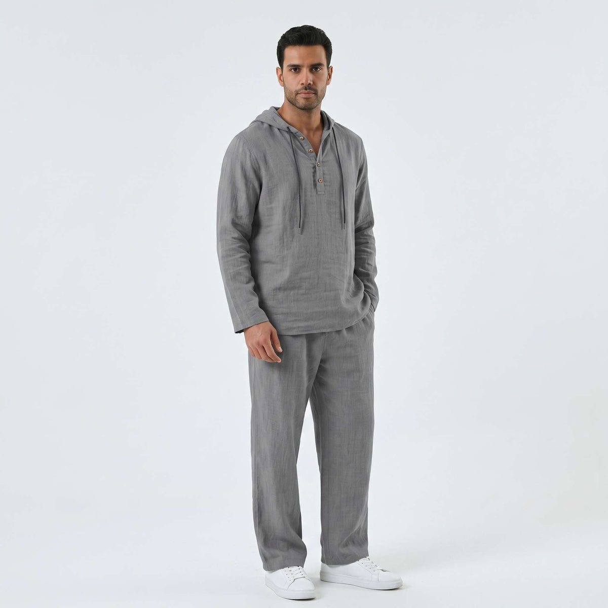 Completo Casual in Lino Premium: Felpa e Pantaloni