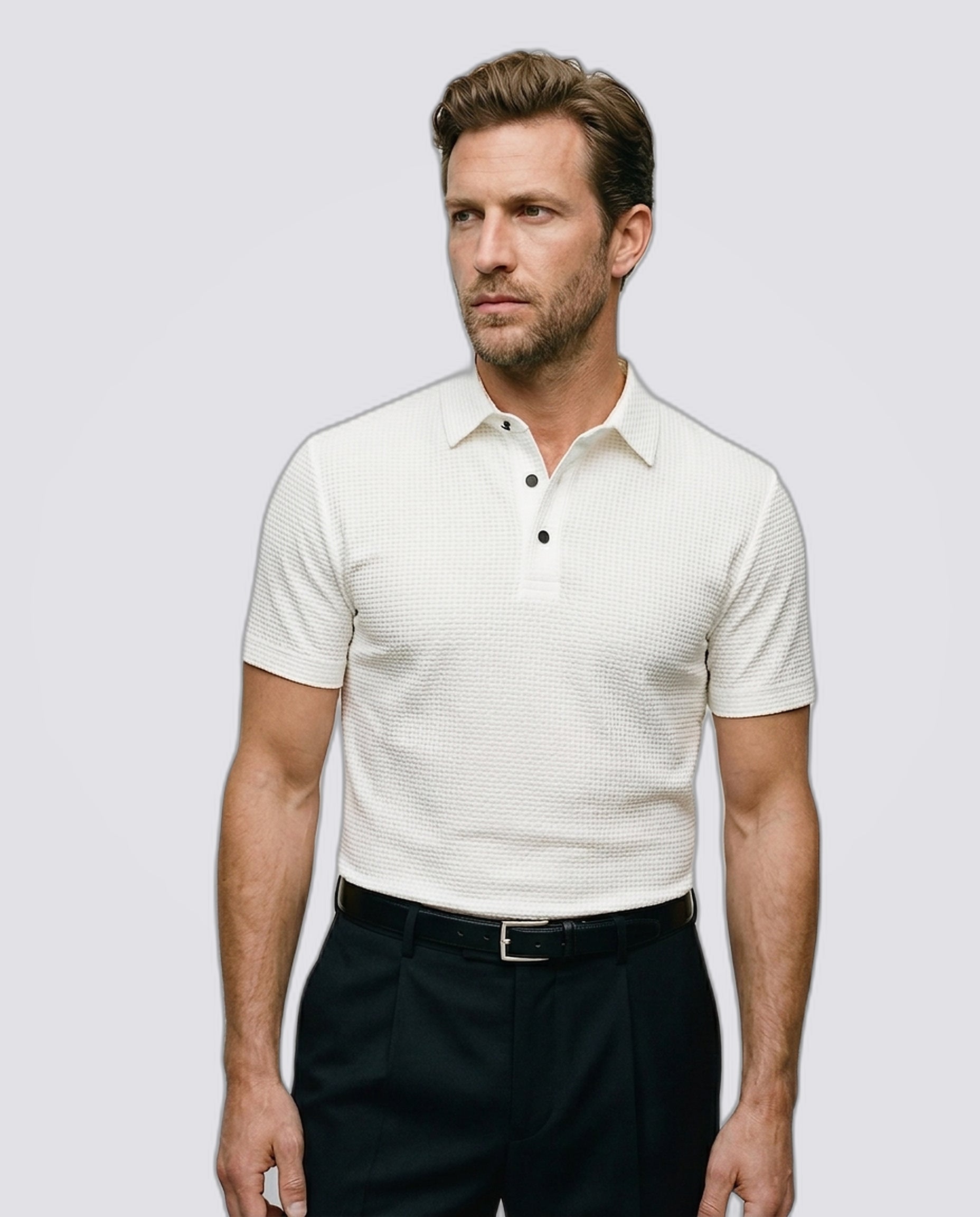 Polo in tessuto elasticizzato fresco