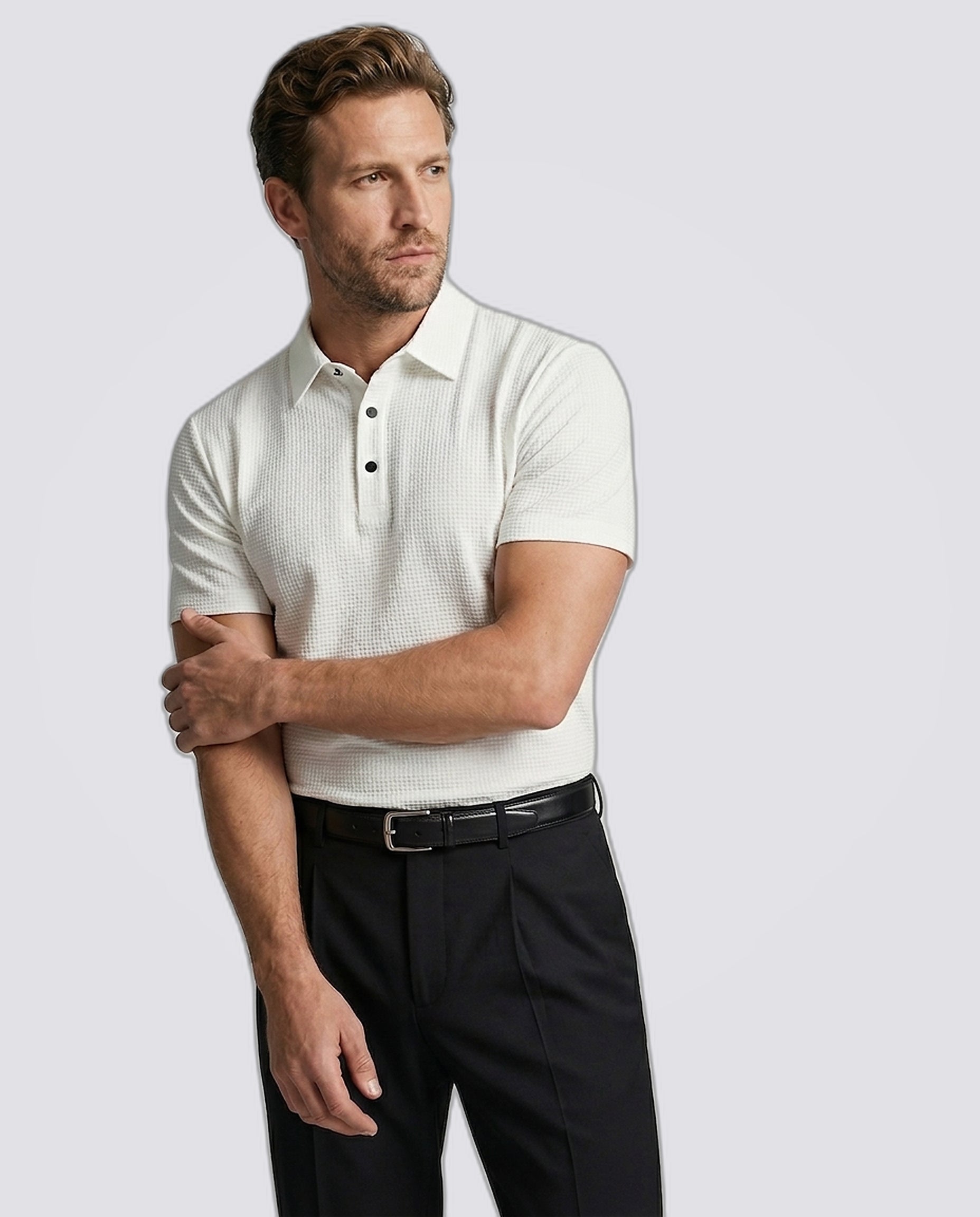 Polo in tessuto elasticizzato fresco