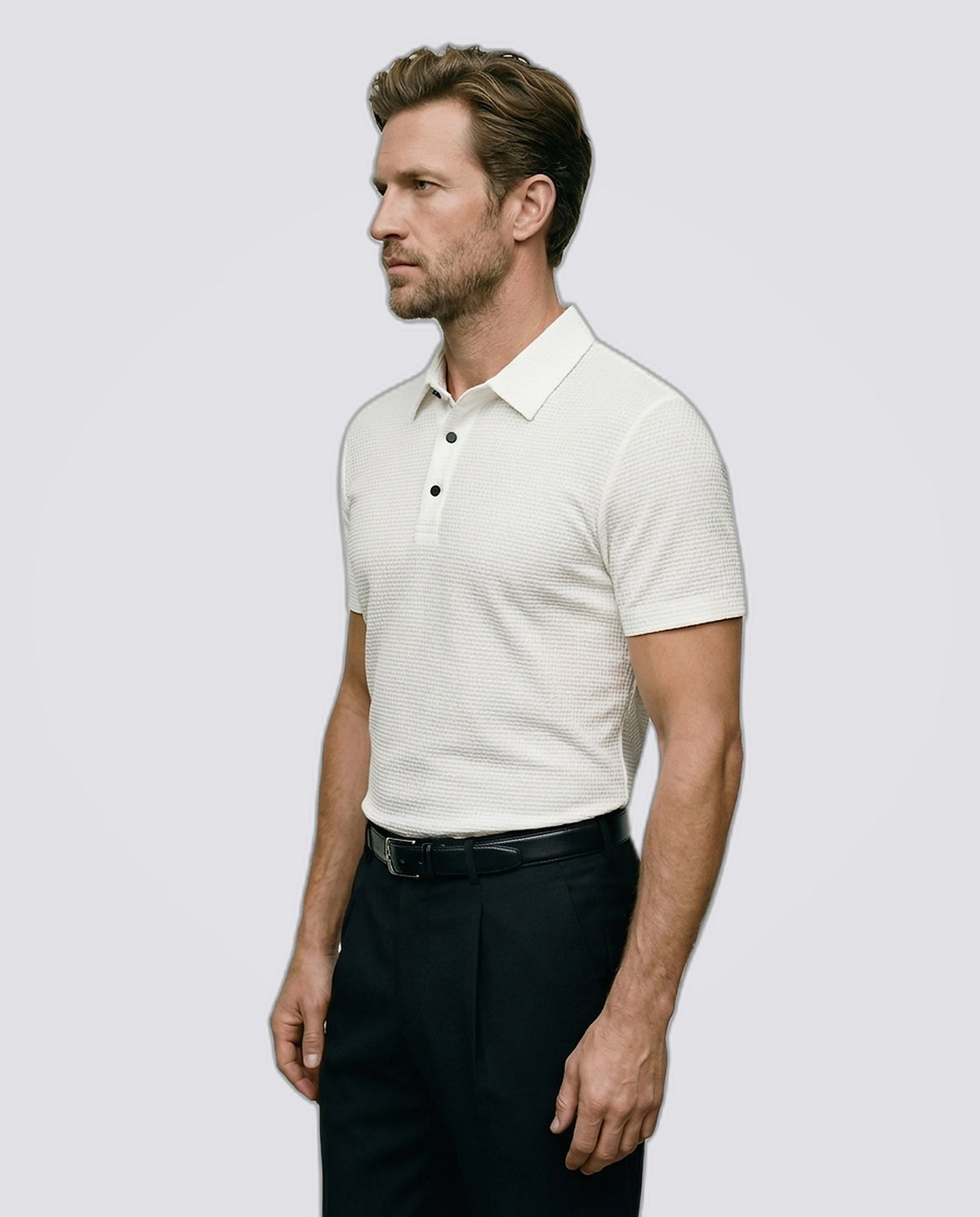Polo in tessuto elasticizzato fresco
