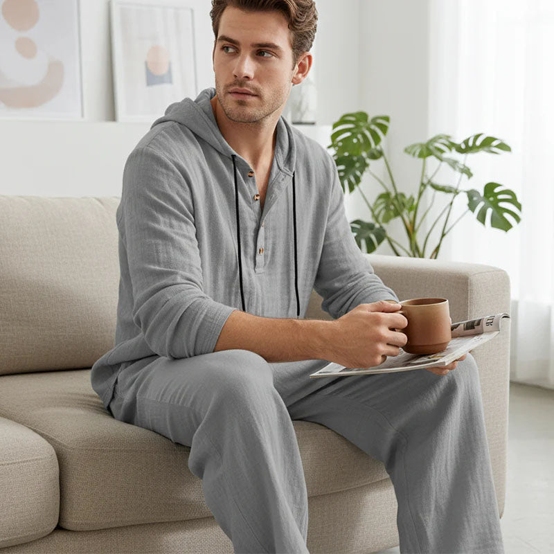 Completo Casual in Lino Premium: Felpa e Pantaloni