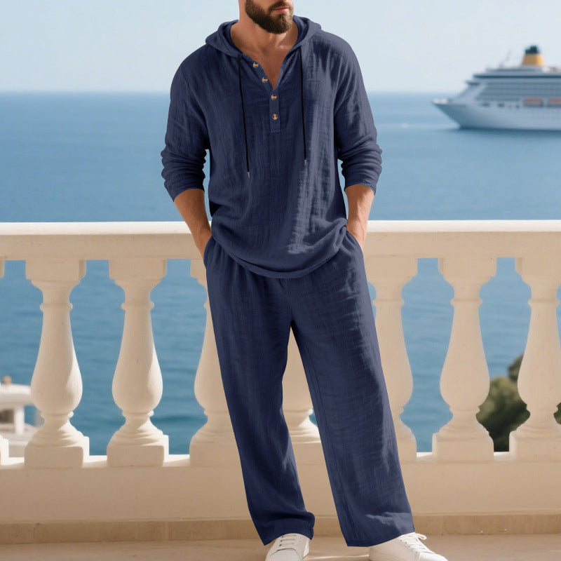 Completo Casual in Lino Premium: Felpa e Pantaloni