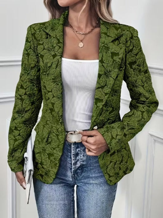 Blazer Aderente da Donna in Jacquard Paisley