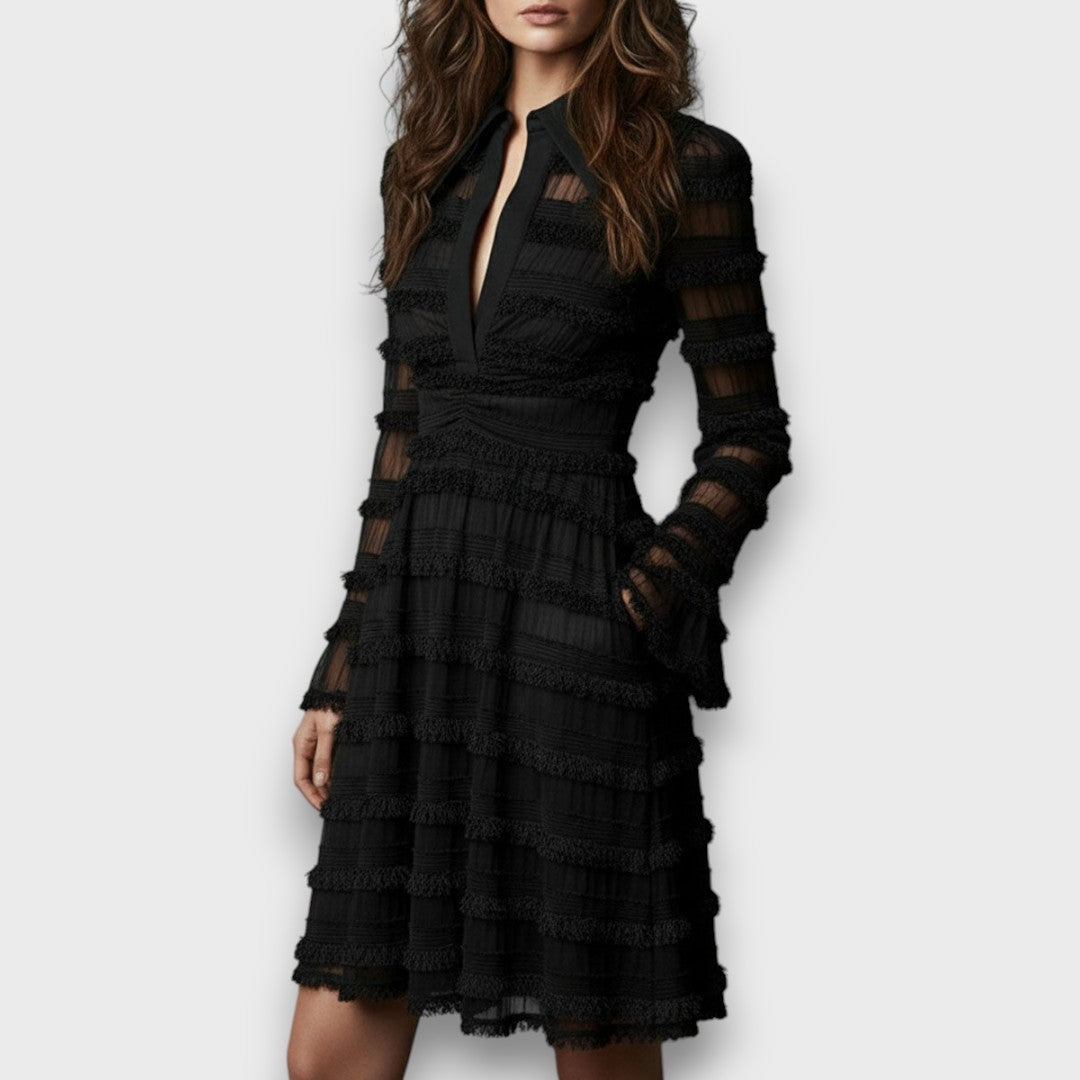 Parisa – Abito midi con frange