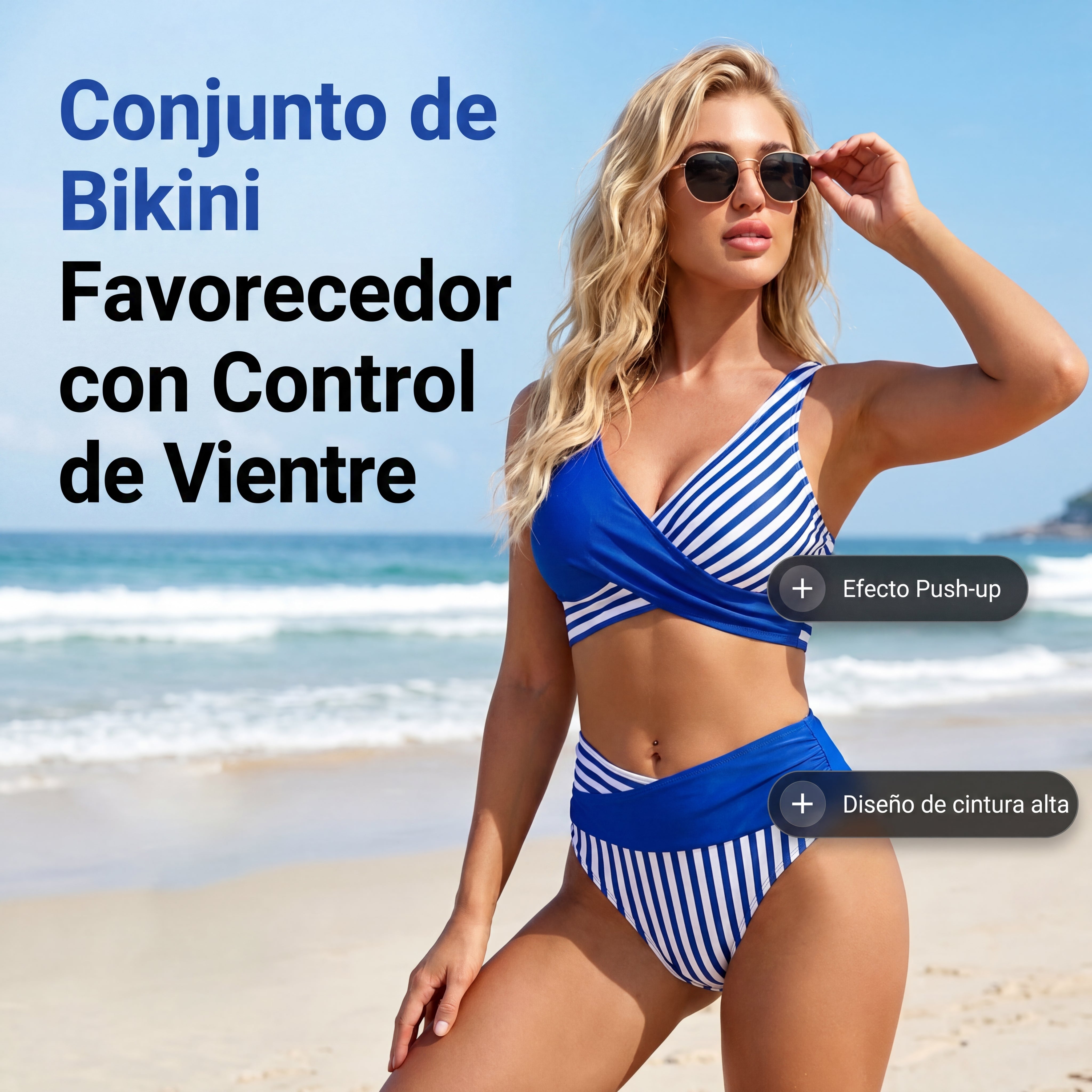 Bikini due pezzi contenitivo - Blu