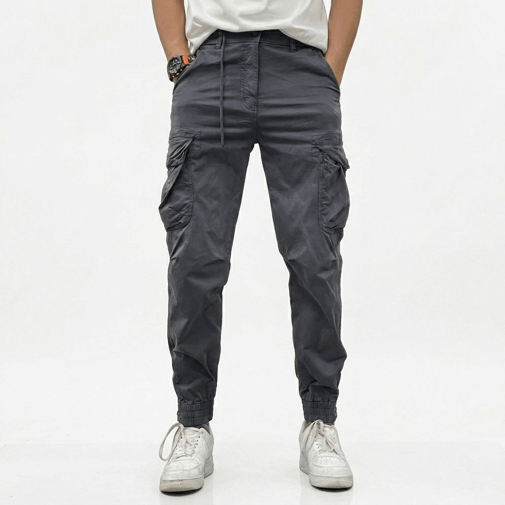 Pantaloni Cargo Blu Scuro Multitasche