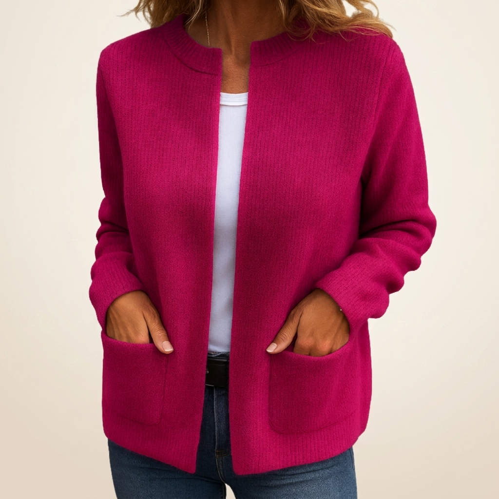 Colette | Gilet con cerniera in maglia pesante con tasche