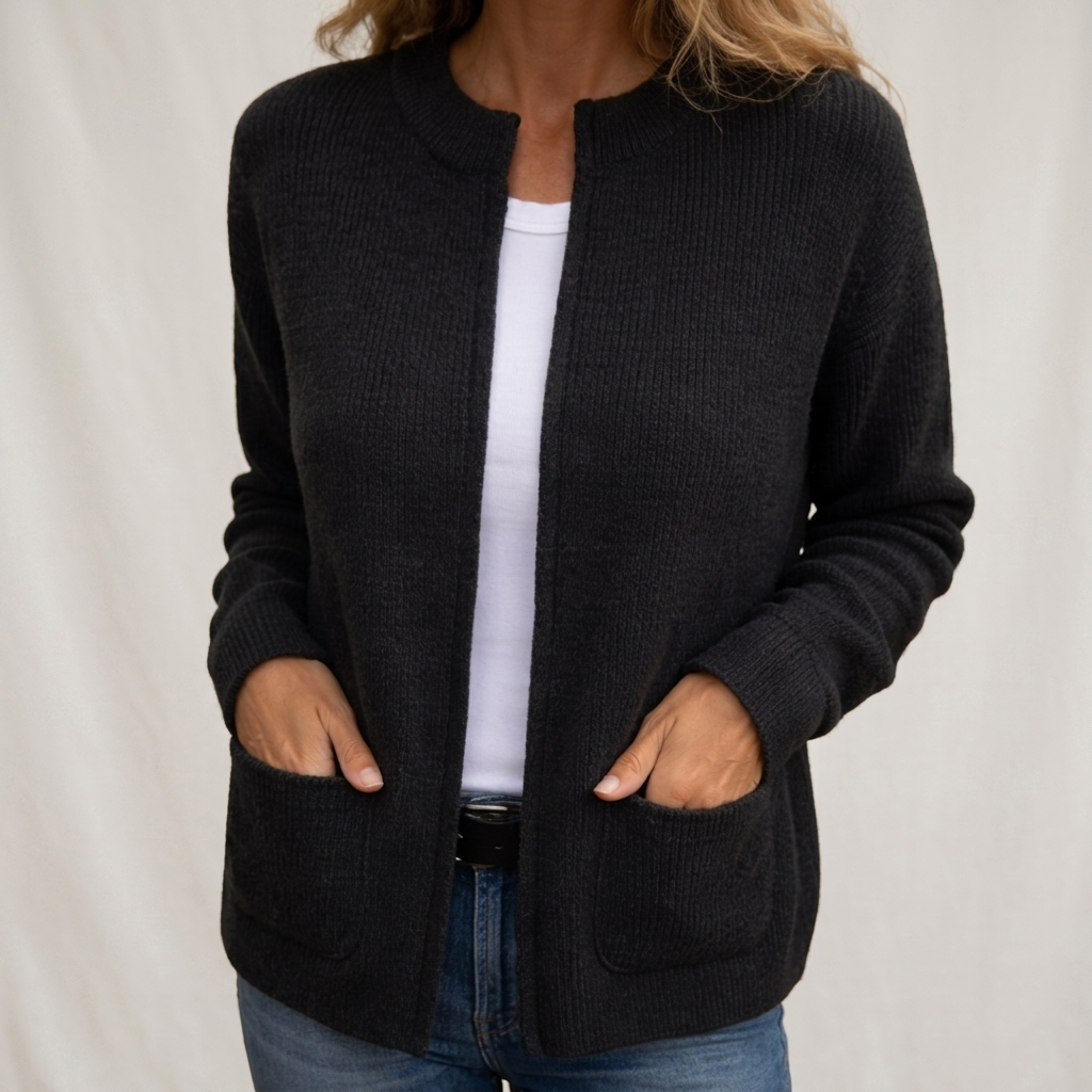 Colette | Gilet con cerniera in maglia pesante con tasche