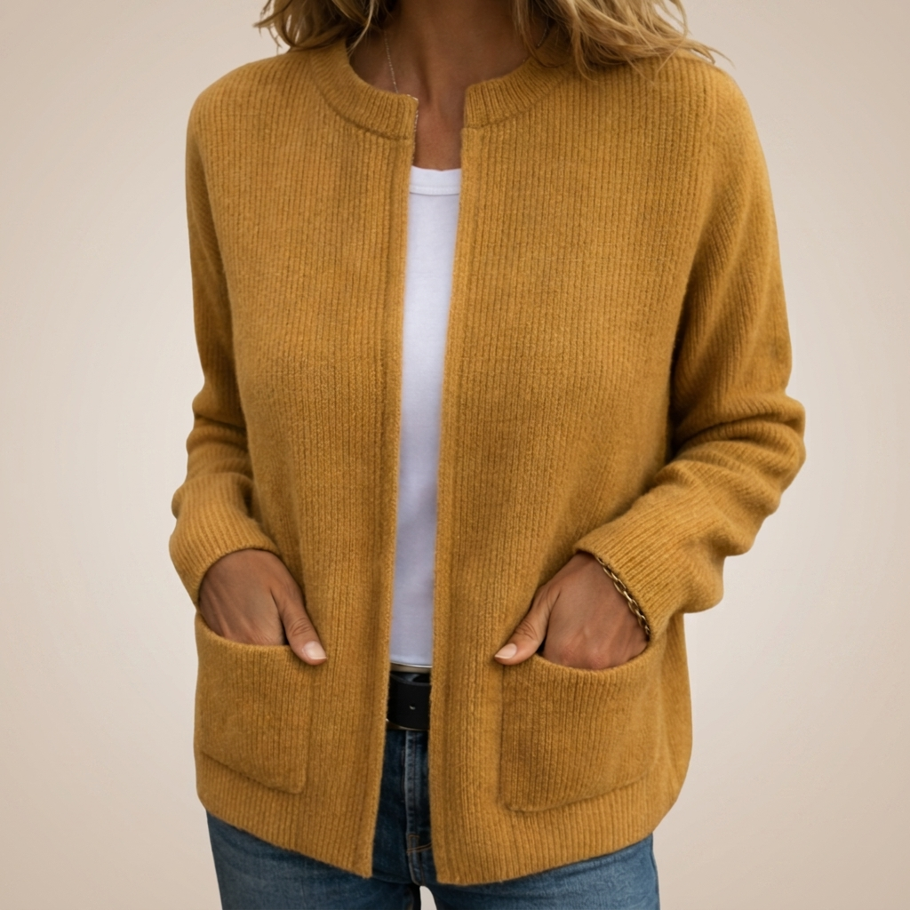 Colette | Gilet con cerniera in maglia pesante con tasche
