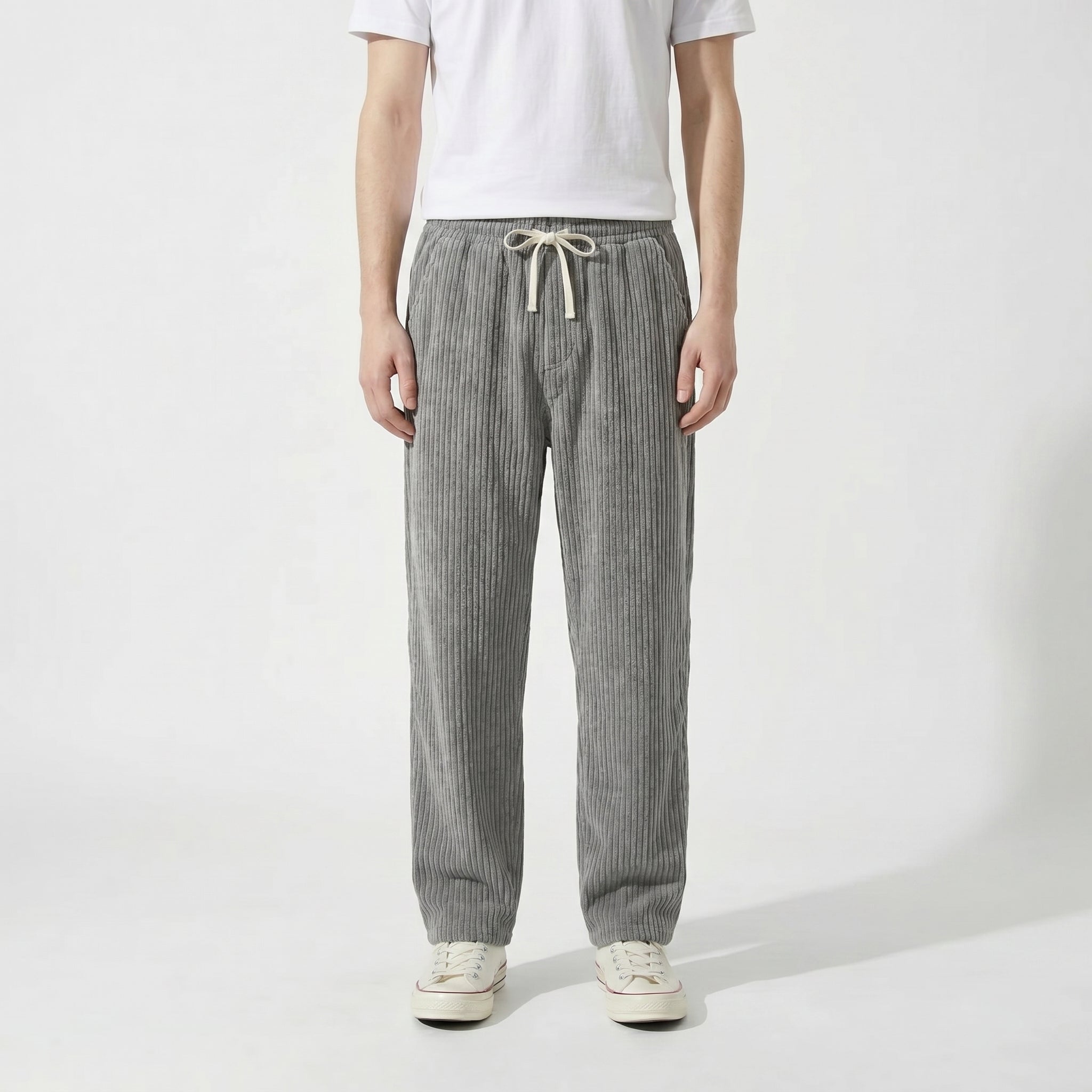 Pantaloni in velluto a costine con vita elasticizzata