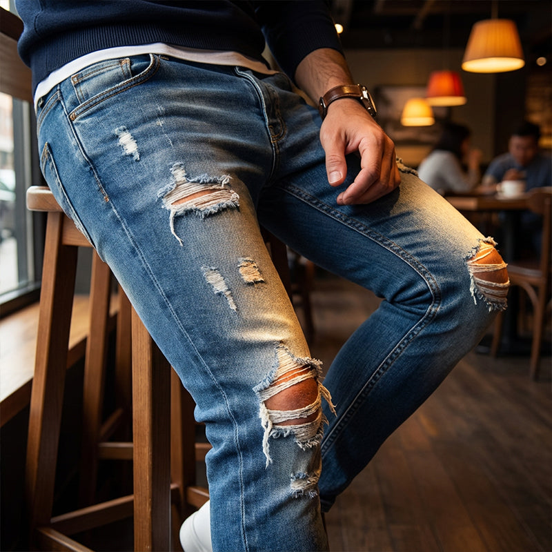 Jeans strappati elasticizzati