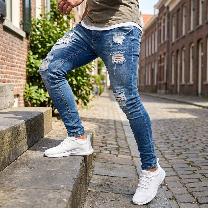 Jeans strappati elasticizzati